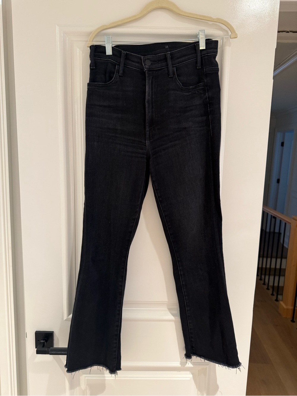 MOTHER Black High-Rise Flare Jeans